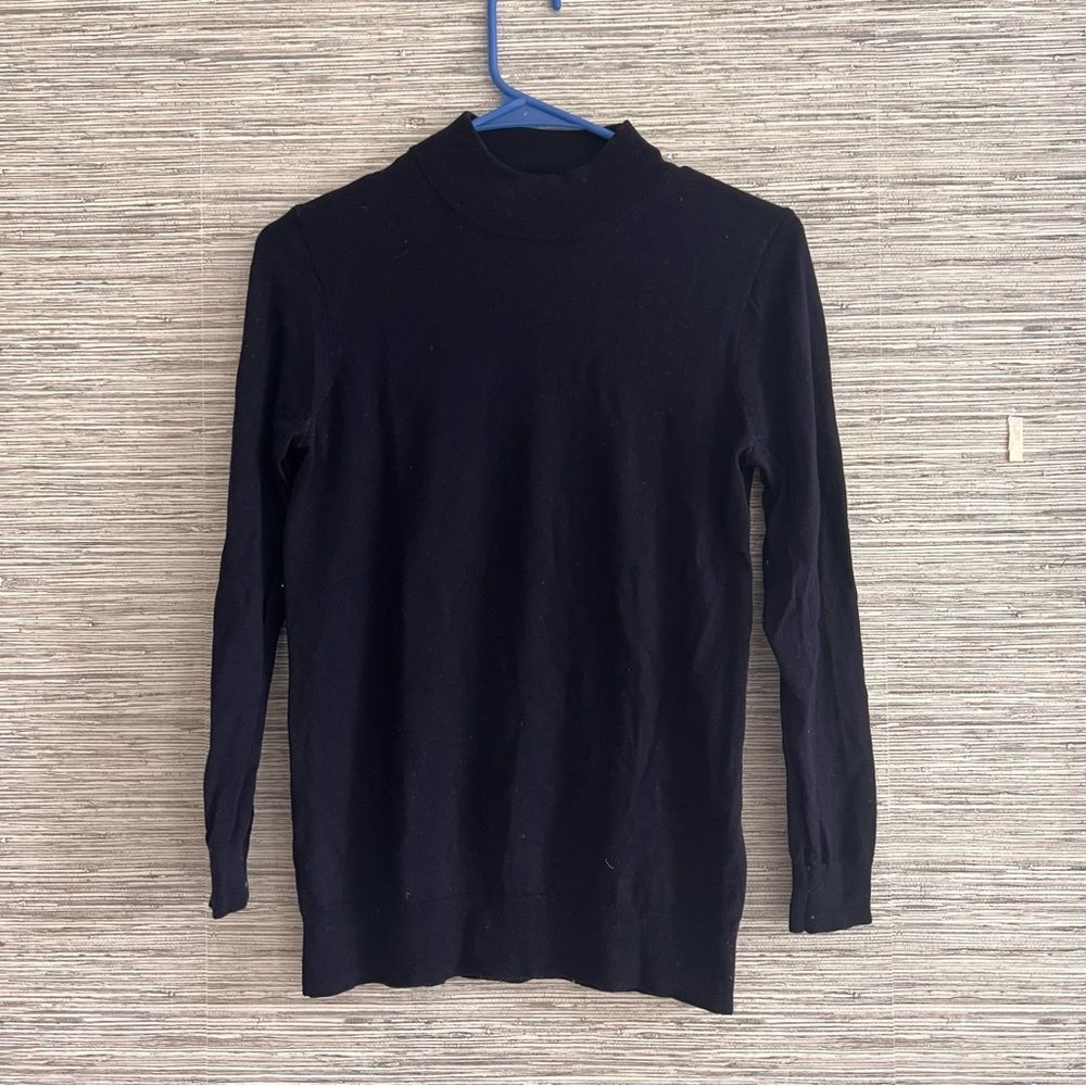 J Crew Marino Mock Neck Sweater in Navy Size: S